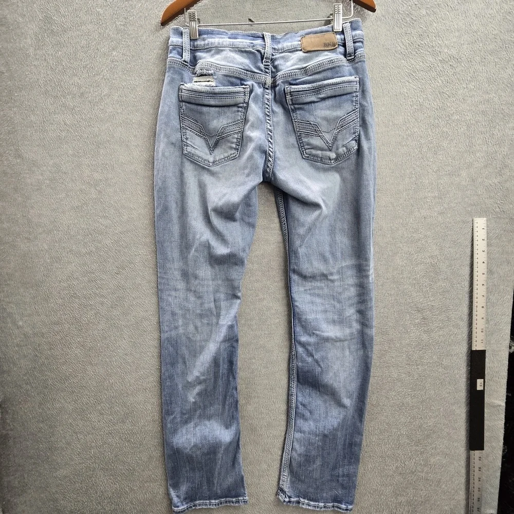BKE Men Jeans 32X34 Light Blue Denim Straight Jake Distressed 31